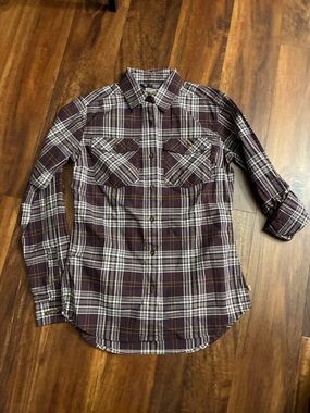Carhartt Womens Long Sleeve Button Down Plaid Camp Shirt Size XS NWT